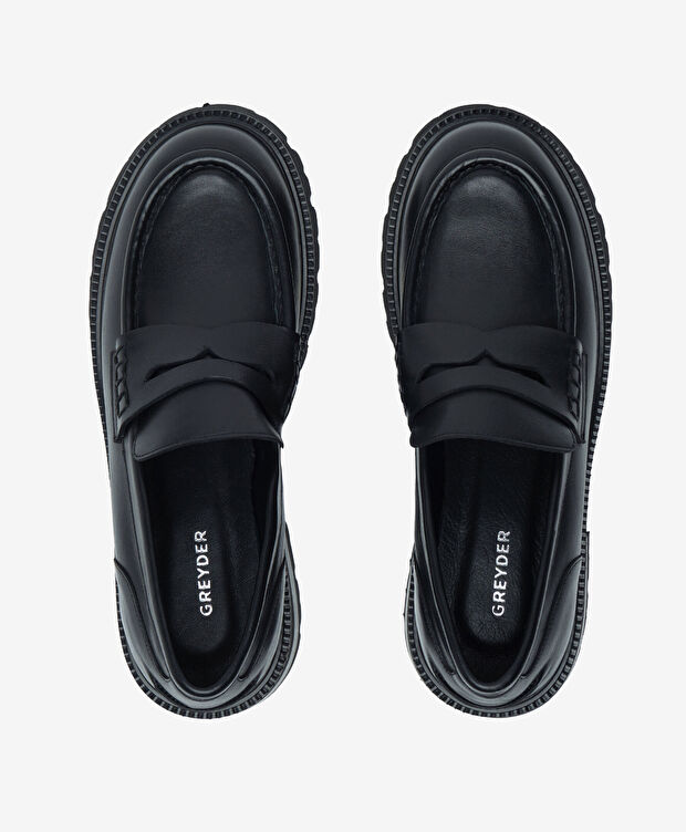 Kadın Siyah Hakiki Deri Loafer Ayakkabı - 5
