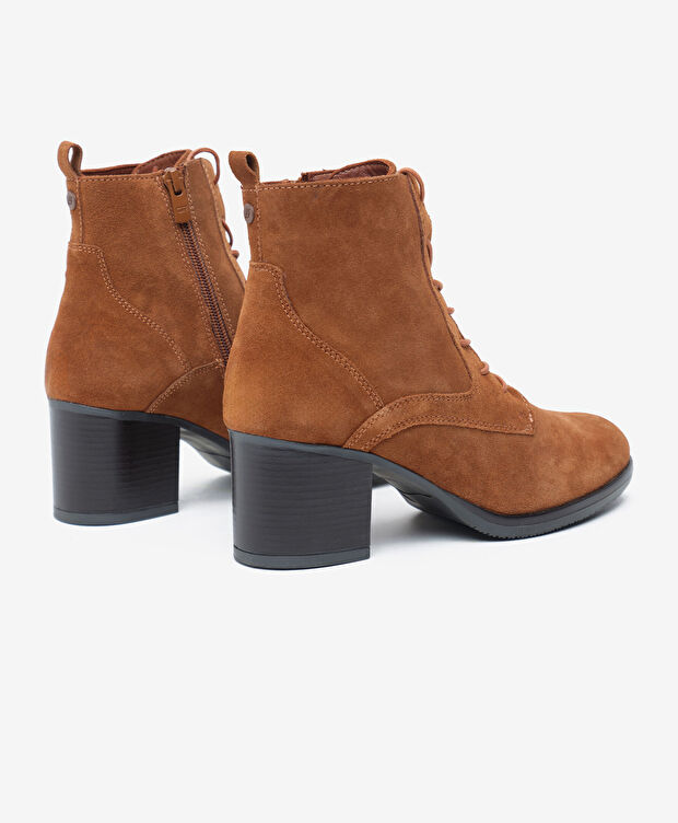 Kadın Taba Hakiki Deri Topuklu Bot - 4