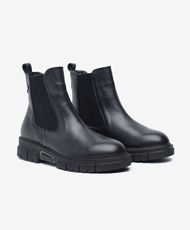 Kadın Siyah Hakiki Deri Chelsea Bot - 3