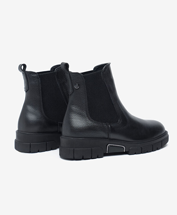 Kadın Siyah Hakiki Deri Chelsea Bot - 4