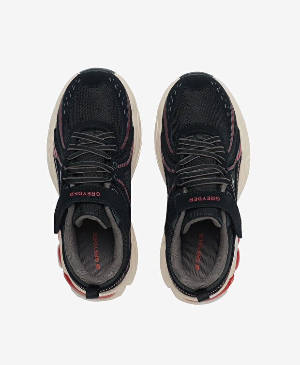 Çocuk Siyah Bordo Su Geçirmez Hakiki Deri Spor Ayakkabı - 6