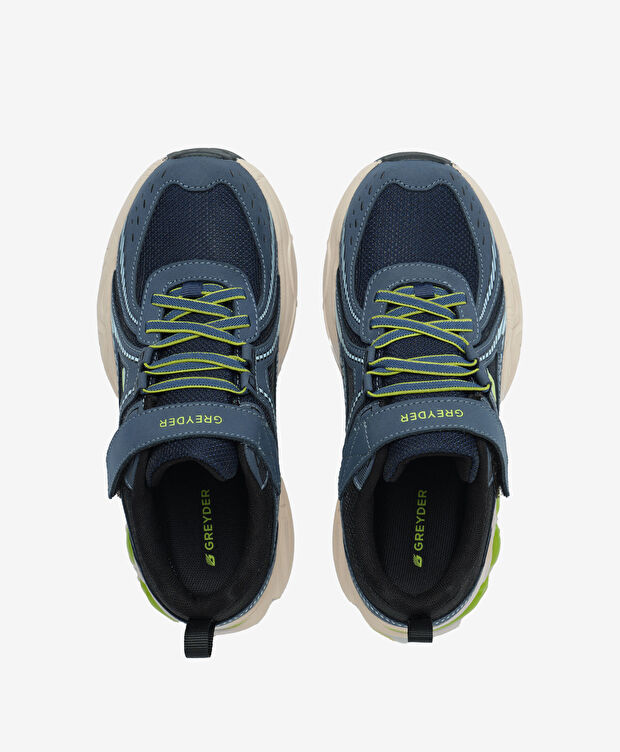 Çocuk Lacivert Yeşil Su Geçirmez Hakiki Deri Spor Ayakkabı - 6