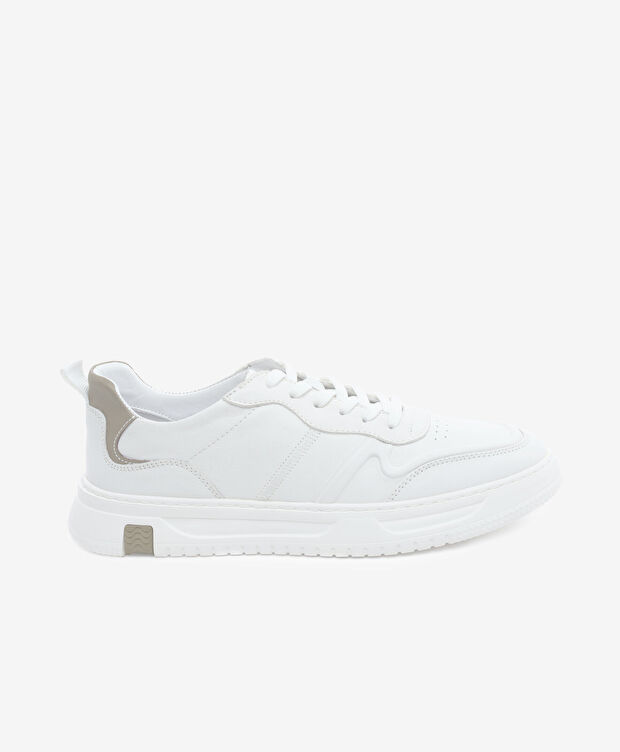 Erkek Beyaz Hakiki Sneaker Ayakkabı - 1