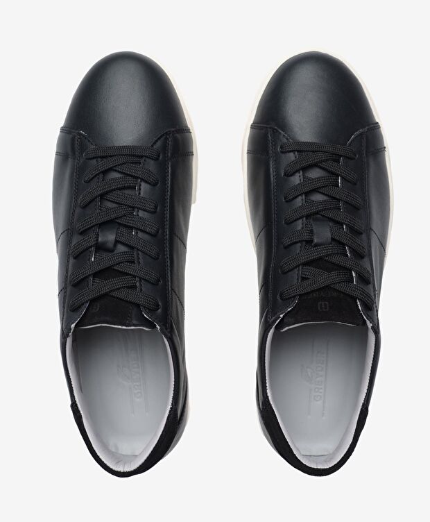 Erkek Siyah Hakiki Deri Casual Ayakkabı - 5