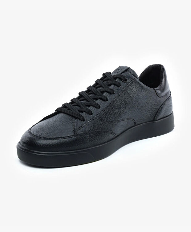 Erkek Siyah Hakiki Deri Sneaker Ayakkabı - 3