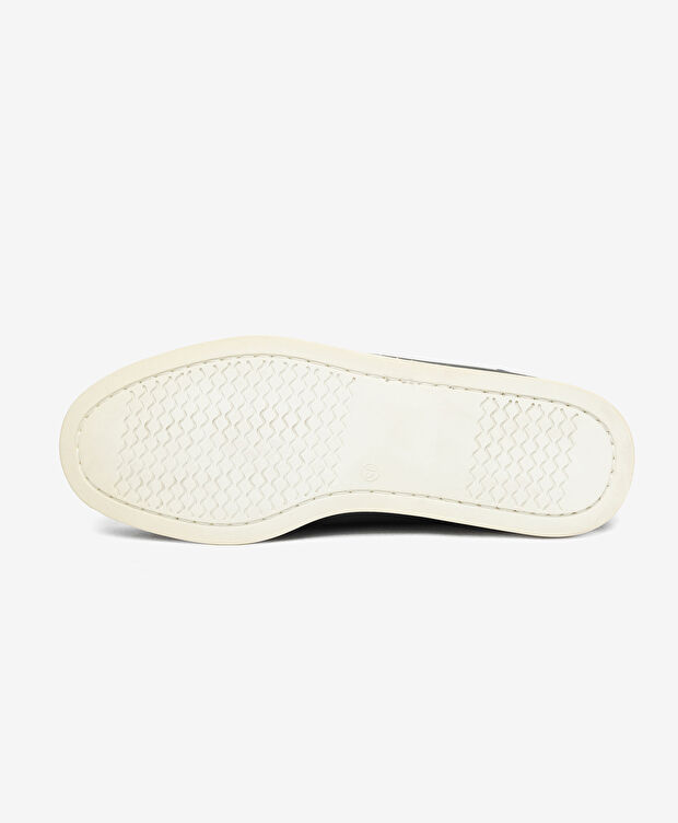 Erkek Lacivert Kahverengi Hakiki Deri Marine Ayakkabı - 6