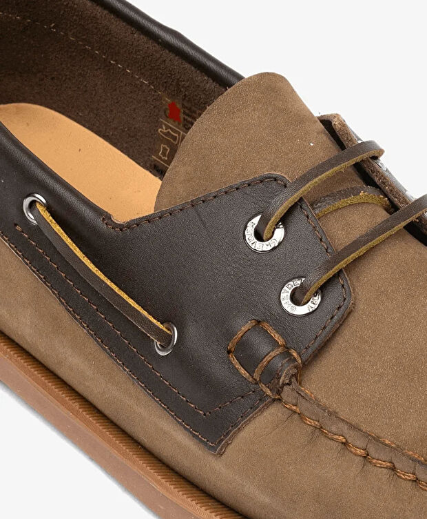 Erkek Vizon Kahverengi Nubuk Hakiki Deri Marine Ayakkabı - 5