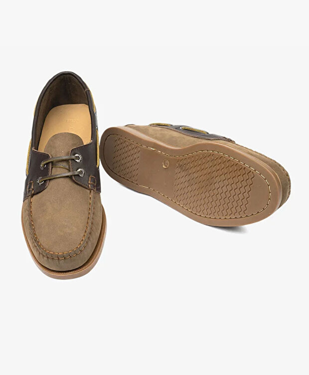 Erkek Vizon Kahverengi Nubuk Hakiki Deri Marine Ayakkabı - 6