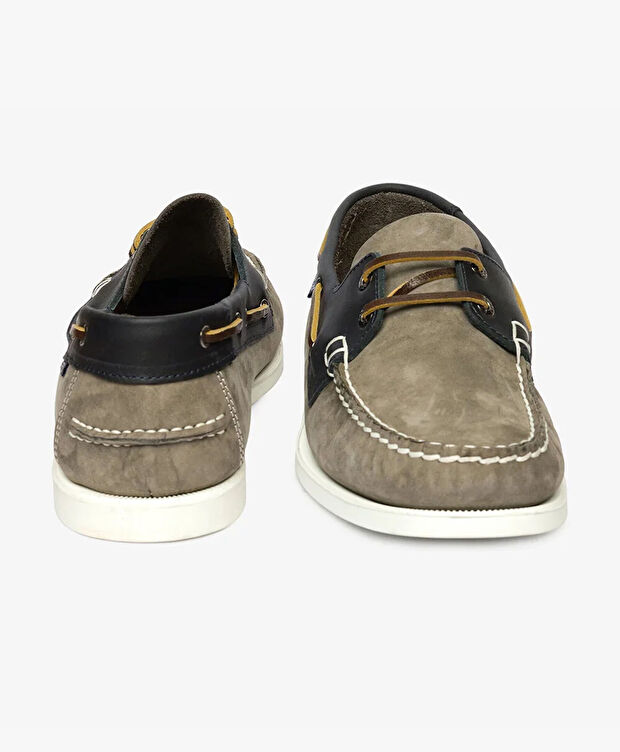 Erkek Gri Lacivert Hakiki Deri Marine Ayakkabı - 7