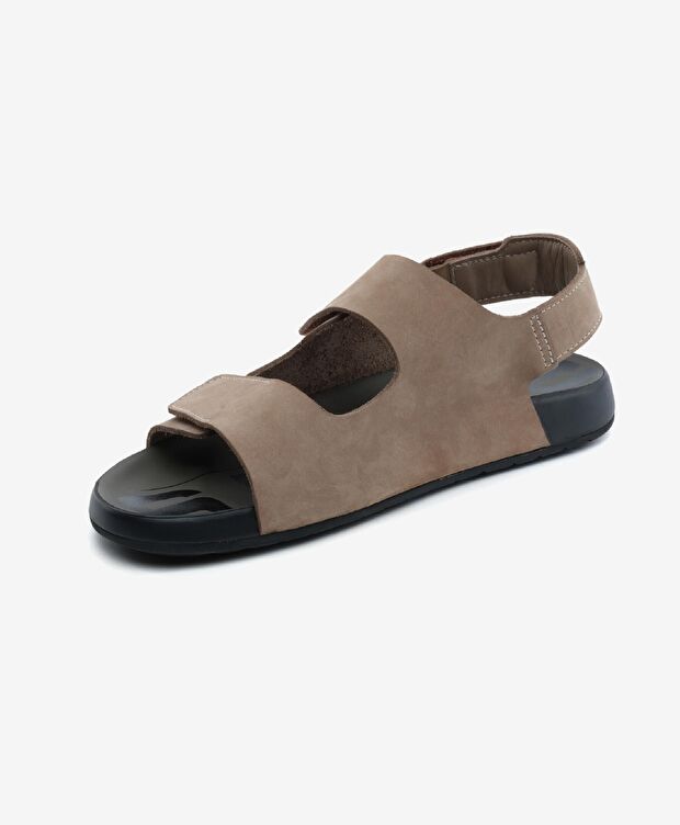Erkek Vizon Nubuk Hakiki Deri Sandalet - 3