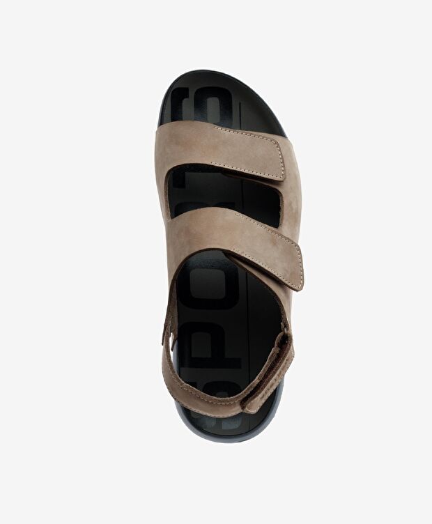 Erkek Vizon Nubuk Hakiki Deri Sandalet - 4