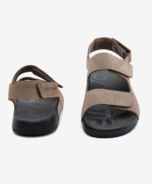 Erkek Vizon Nubuk Hakiki Deri Sandalet - 7