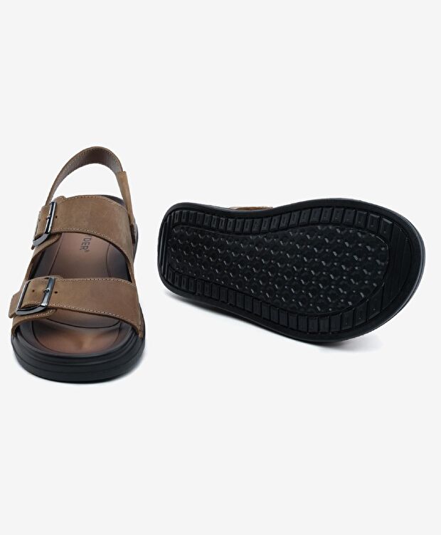 Erkek Kum Hakiki Deri Sandalet - 6