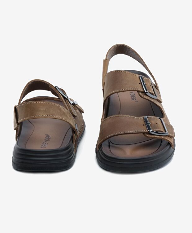 Erkek Kum Hakiki Deri Sandalet - 7