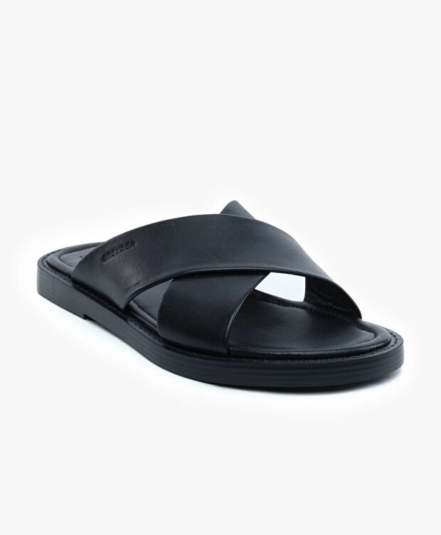 Erkek Siyah Hakiki Deri Terlik - 2