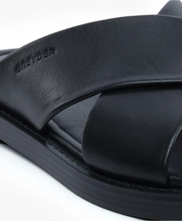 Erkek Siyah Hakiki Deri Terlik - 5