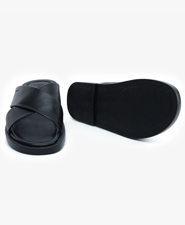 Erkek Siyah Hakiki Deri Terlik - 6