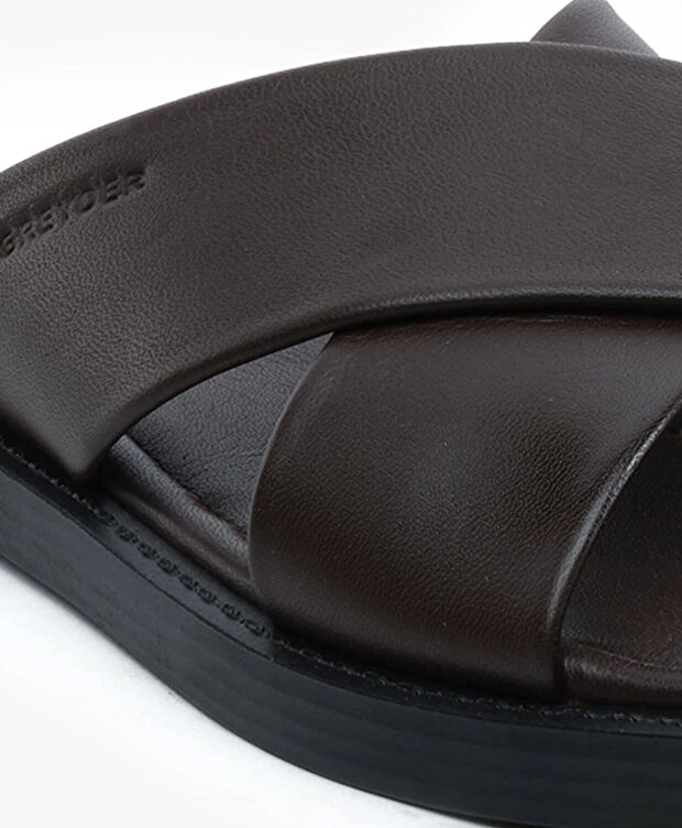 Erkek Kahverengi Hakiki Deri Terlik - 5