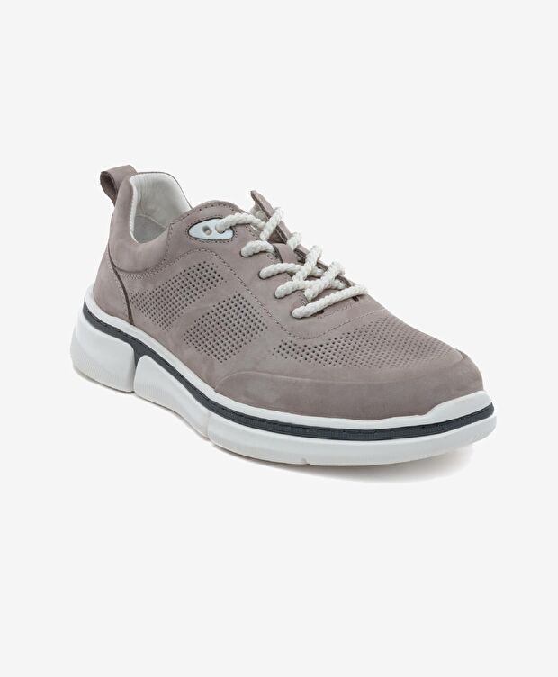 Erkek Açık Vizon Nubuk Hakiki Deri Comfort Ayakkabı - 2