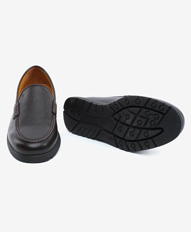 Erkek Kahverengi Hakiki Deri Comfort Ayakkabı - 6