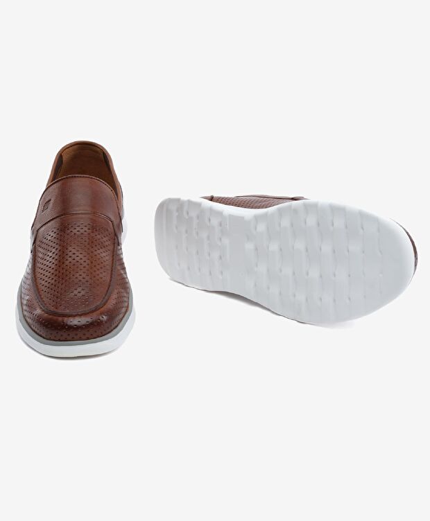 Erkek Taba Hakiki Deri Loafer Ayakkabı - 6