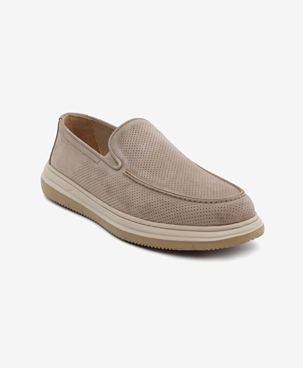Erkek Vizon Nubuk Hakiki Deri Loafer Ayakkabı - 2