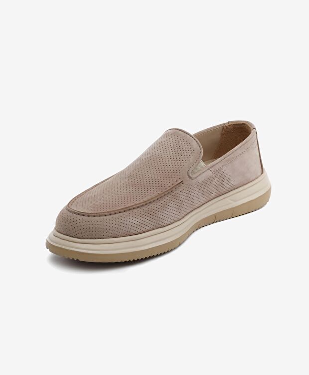 Erkek Vizon Nubuk Hakiki Deri Loafer Ayakkabı - 3