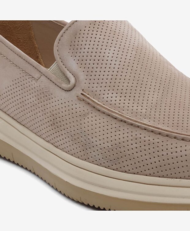 Erkek Vizon Nubuk Hakiki Deri Loafer Ayakkabı - 5