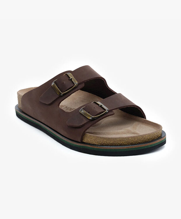 Erkek Kahverengi Hakiki Deri Terlik - 2