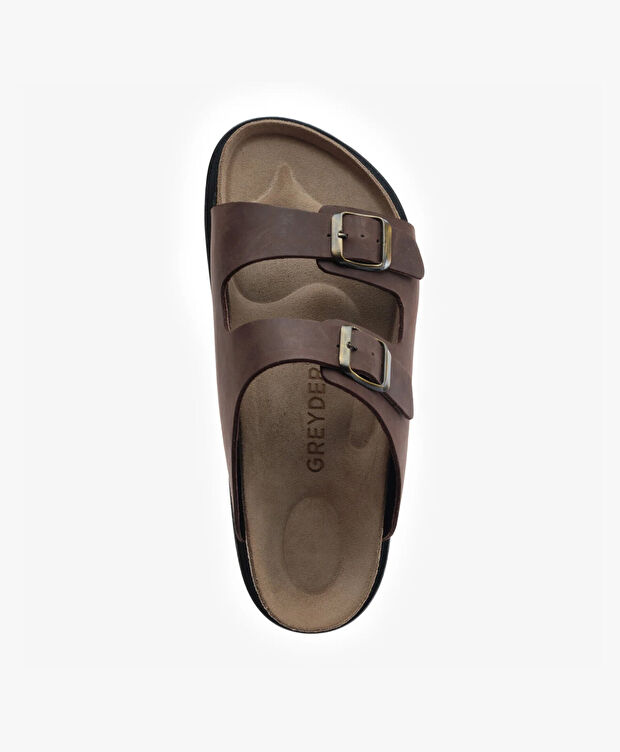 Erkek Kahverengi Hakiki Deri Terlik - 4