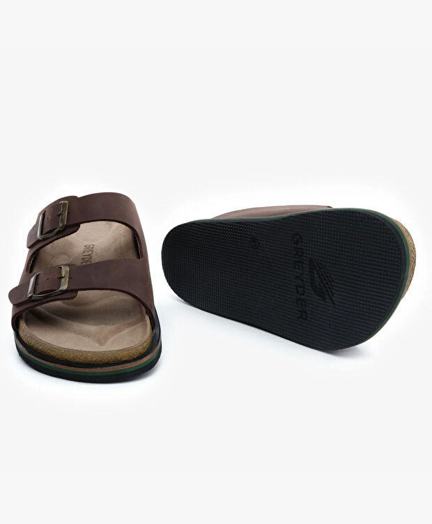 Erkek Kahverengi Hakiki Deri Terlik - 6