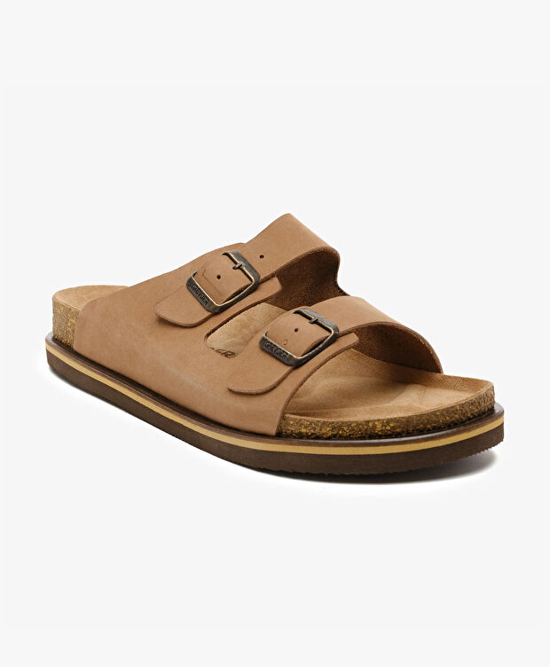 Erkek Vizon Nubuk Hakiki Deri Terlik - 2