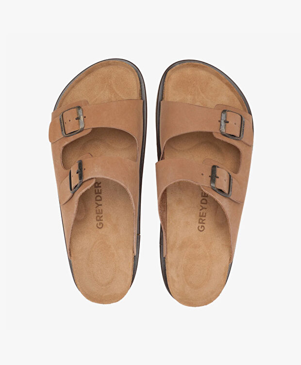 Erkek Vizon Nubuk Hakiki Deri Terlik - 5