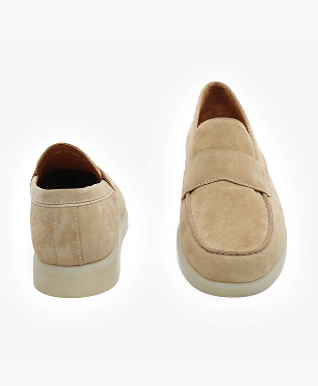 Erkek Bej Hakiki Deri Loafer Ayakkabı - 7