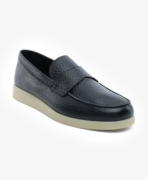 Erkek Siyah Hakiki Deri Loafer Ayakkabı - 2