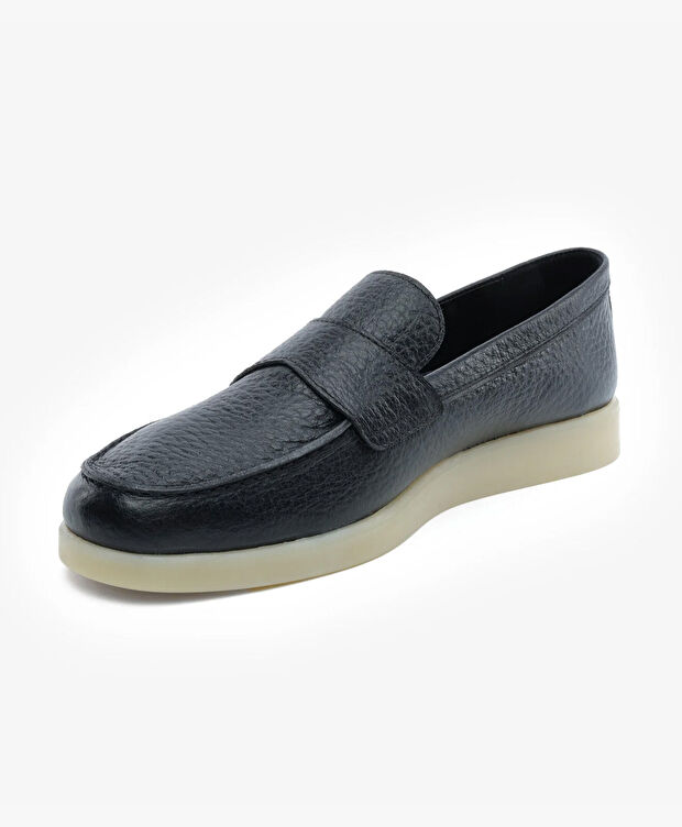 Erkek Siyah Hakiki Deri Loafer Ayakkabı - 3
