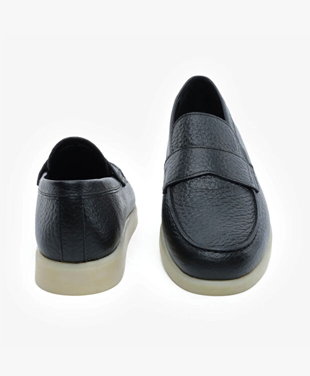 Erkek Siyah Hakiki Deri Loafer Ayakkabı - 7