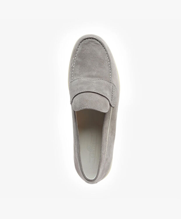 Erkek Gri Hakiki Deri Loafer Ayakkabı - 4