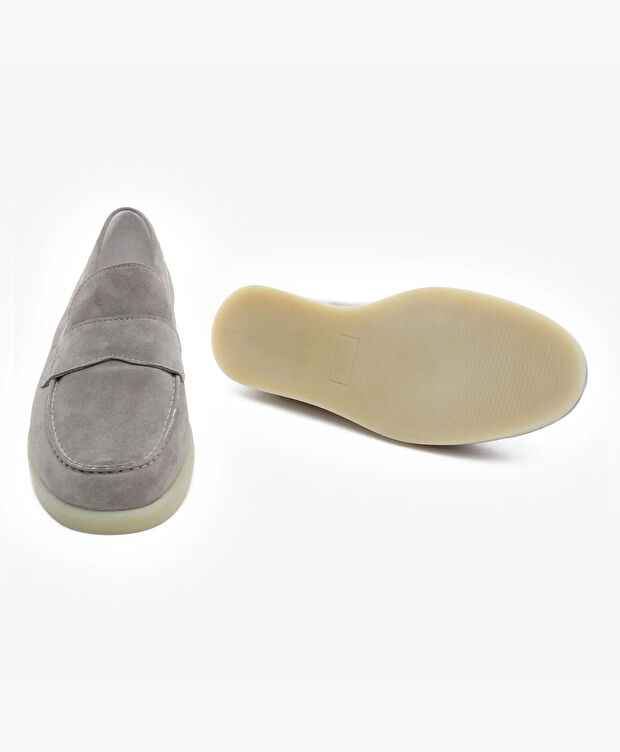 Erkek Gri Hakiki Deri Loafer Ayakkabı - 6