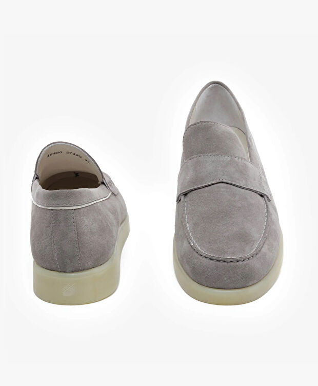 Erkek Gri Hakiki Deri Loafer Ayakkabı - 7
