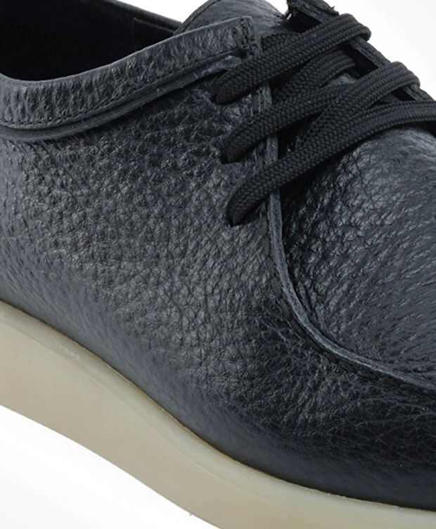 Erkek Siyah Hakiki Deri Oxford Ayakkabı - 5