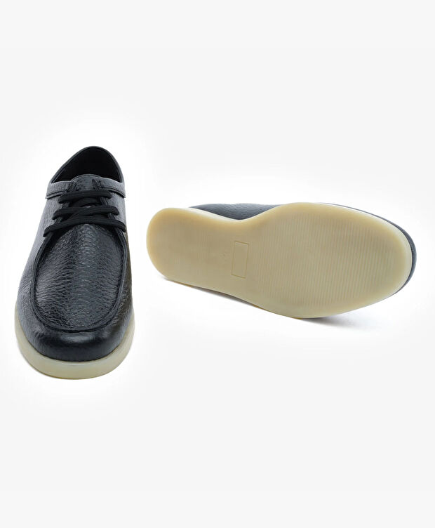 Erkek Siyah Hakiki Deri Oxford Ayakkabı - 6