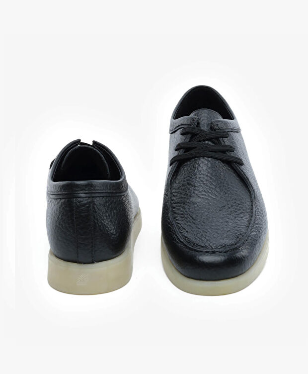 Erkek Siyah Hakiki Deri Oxford Ayakkabı - 7