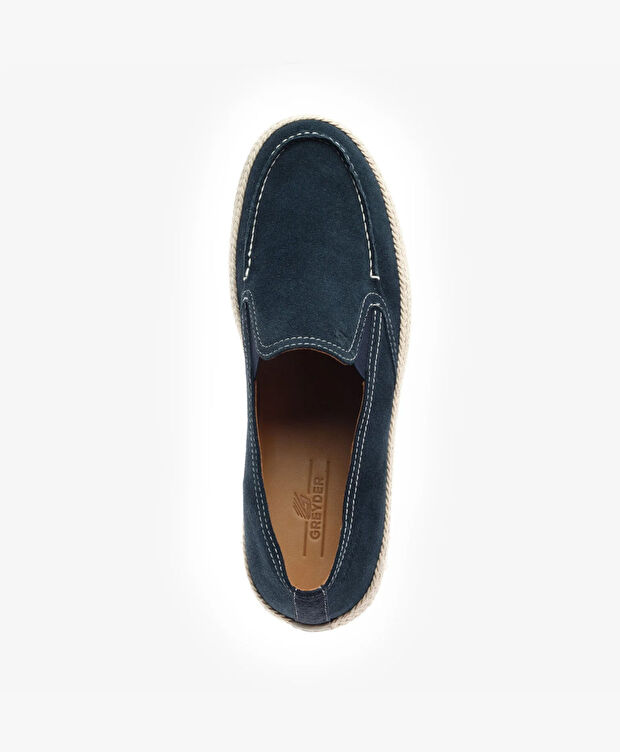 Erkek Lacivert Hakiki Deri Loafer Ayakkabı - 4