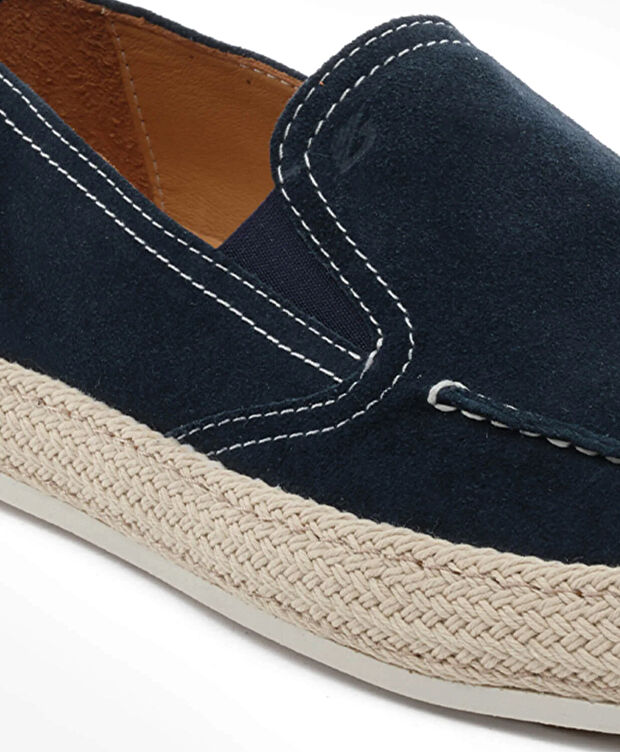 Erkek Lacivert Hakiki Deri Loafer Ayakkabı - 5