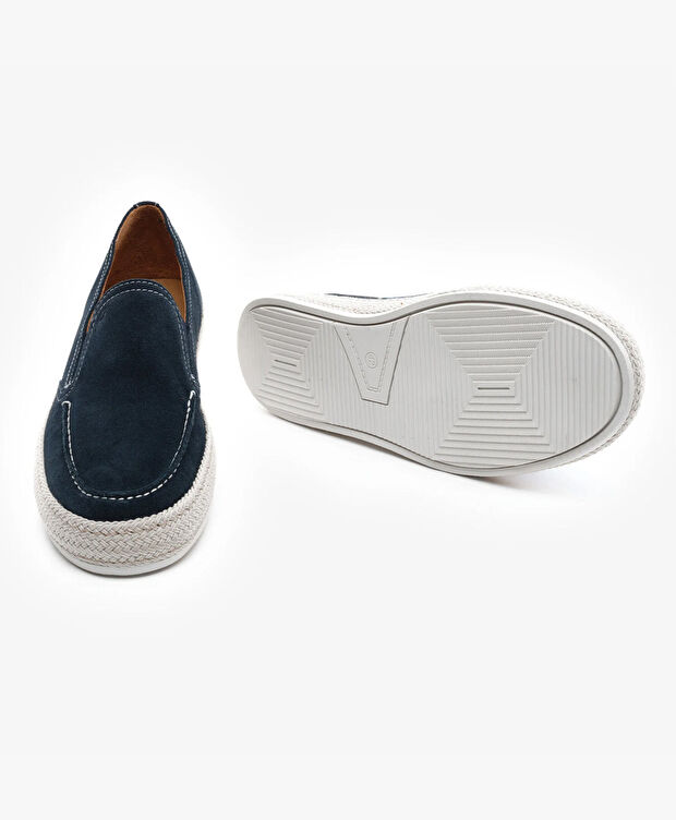 Erkek Lacivert Hakiki Deri Loafer Ayakkabı - 6