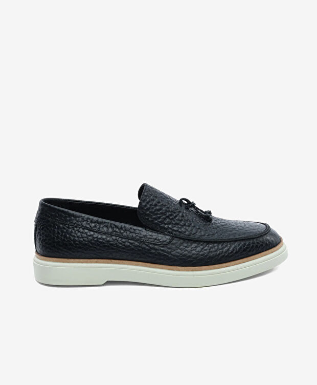 Erkek Siyah Hakiki Deri Loafer Ayakkabı - 1