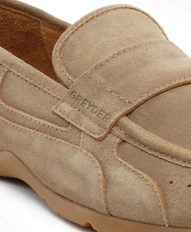 Erkek Ekru Hakiki Deri Loafer Ayakkabı - 5