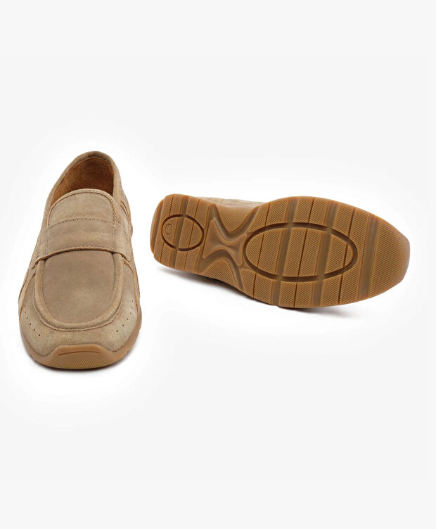 Erkek Ekru Hakiki Deri Loafer Ayakkabı - 6