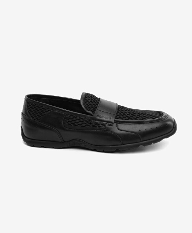 Erkek Siyah Hakiki Deri Loafer Ayakkabı - 1